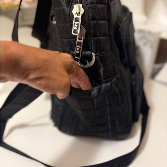 Lug Overnight Travel Gym Tote Puddle Jumper in Quilted Black - with Long Strap - Picture 16 of 16